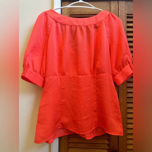 Nanette Lepore Neon Coral Totally Rad Top Size 6 - Picture 6 of 8